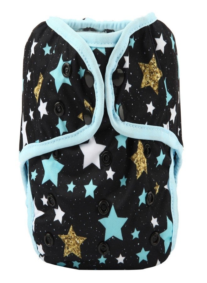 Hibaby One Size Cloth Diaper Cover Snap With Double Gusset (Blue Star) - Image 1